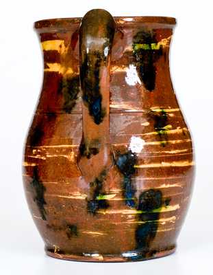 Slip-Decorated Redware Pitcher, attributed to the Lawrence Pottery, Beverly, MA, circa 1870