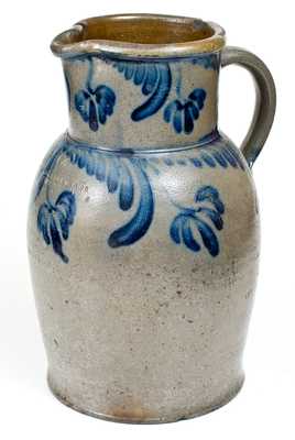 Rare W.H. LEHEW & CO / STRASBURG, VA Cobalt-Decorated Stoneware Pitcher
