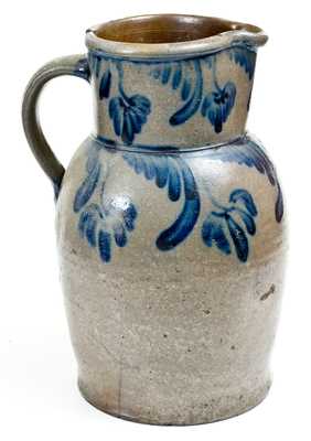 Rare W.H. LEHEW & CO / STRASBURG, VA Cobalt-Decorated Stoneware Pitcher