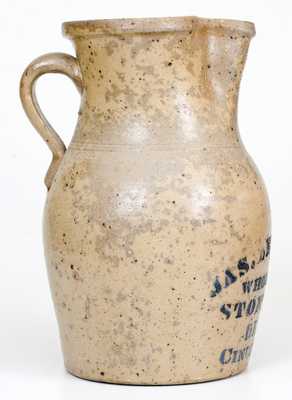 One-Gallon Stenciled Stoneware Pitcher, Cincinnati, Ohio, origin, circa 1875