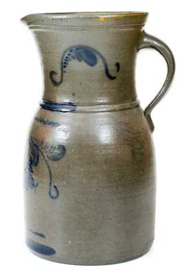 Fine Cobalt-Decorated Stoneware Pitcher, Western PA origin, circa 1870