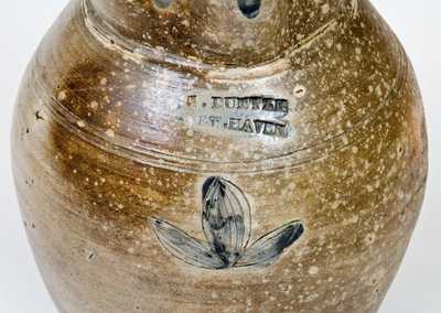 Rare J. DUNTZE / NEW-HAVEN Connecticut Incised Stoneware Pitcher