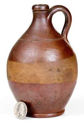 Unusual Small Brown-Dipped Stoneware Jug, att. Frederick Carpenter, Charlestown, MA, c1805