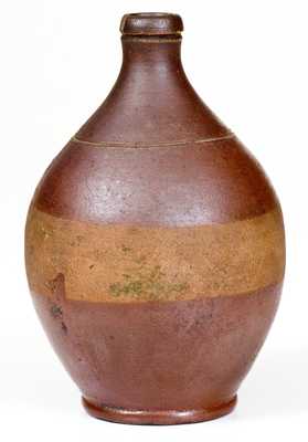 Unusual Small Brown-Dipped Stoneware Jug, att. Frederick Carpenter, Charlestown, MA, c1805