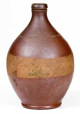 Unusual Small Brown-Dipped Stoneware Jug, att. Frederick Carpenter, Charlestown, MA, c1805
