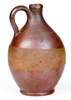 Unusual Small Brown-Dipped Stoneware Jug, att. Frederick Carpenter, Charlestown, MA, c1805