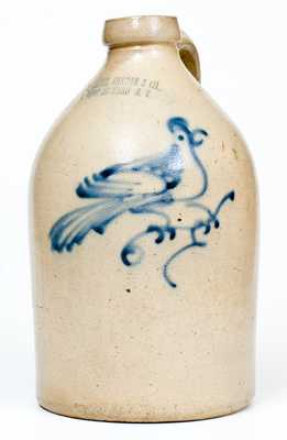 One-Gallon HAXSTUN, OTTMAN & CO. / FORT EDWARD N.Y. Stoneware Bird Jug