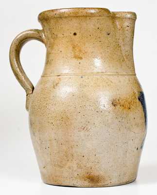 One-and-a-Half-Gallon Ohio Stoneware Pitcher w/ Cobalt Tornado Decoration, c1880