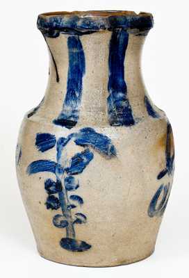 One-Gallon Cobalt-Decorated Stoneware Pitcher, Inscribed