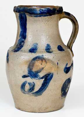 One-Gallon Cobalt-Decorated Stoneware Pitcher, Inscribed 