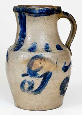 One-Gallon Cobalt-Decorated Stoneware Pitcher, Inscribed
