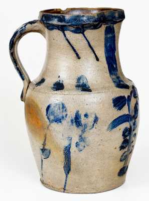 One-Gallon Cobalt-Decorated Stoneware Pitcher, Inscribed 