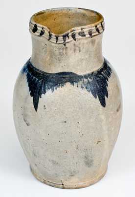 Extremely Rare SOLOMON BELL (Winchester, VA) Cobalt-Decorated Stoneware Pitcher, c1840