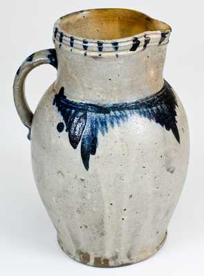 Extremely Rare SOLOMON BELL (Winchester, VA) Cobalt-Decorated Stoneware Pitcher, c1840