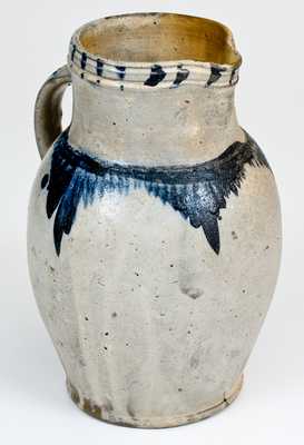 Extremely Rare SOLOMON BELL (Winchester, VA) Cobalt-Decorated Stoneware Pitcher, c1840