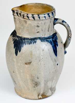 Extremely Rare SOLOMON BELL (Winchester, VA) Cobalt-Decorated Stoneware Pitcher, c1840