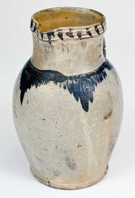 Extremely Rare SOLOMON BELL (Winchester, VA) Cobalt-Decorated Stoneware Pitcher, c1840