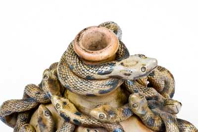 Important and Outstanding Anna Pottery Stoneware Snake Jug