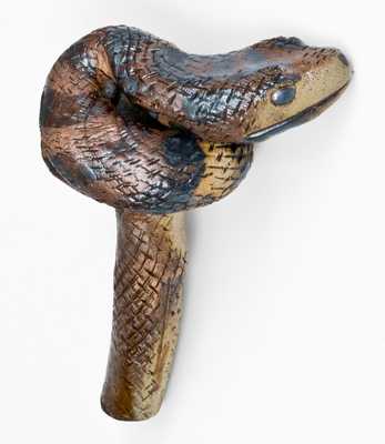 Important and Outstanding Anna Pottery Stoneware Snake Jug