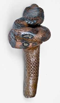 Important and Outstanding Anna Pottery Stoneware Snake Jug