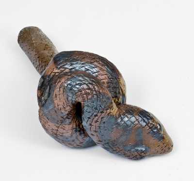 Important and Outstanding Anna Pottery Stoneware Snake Jug