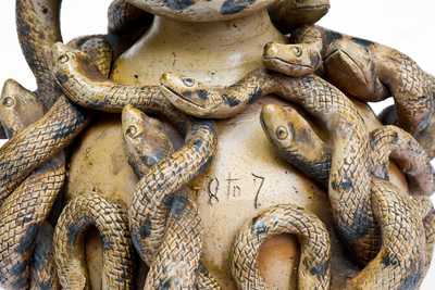 Important and Outstanding Anna Pottery Stoneware Snake Jug