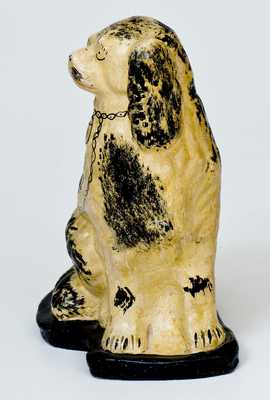 Extremely Rare JOHN BELL Cold-Painted Redware Spaniel, Waynesboro, PA