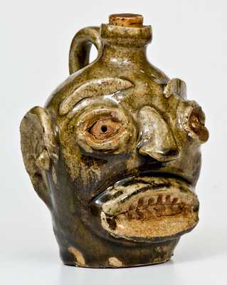 Rare and Important Edgefield, SC Stoneware Face Jug w/ Early Exhibition and Publication History