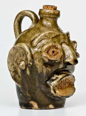 Rare and Important Edgefield, SC Stoneware Face Jug w/ Early Exhibition and Publication History