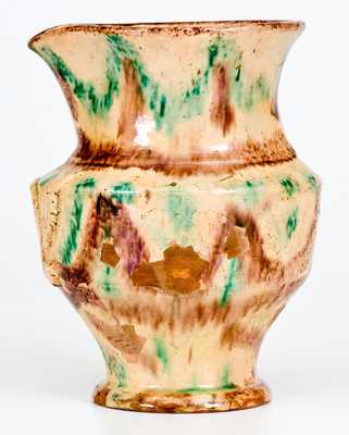 Extremely Rare Slip-Decorated Redware Federal Eagle Pitcher, possibly North Carolina Moravian, c1800