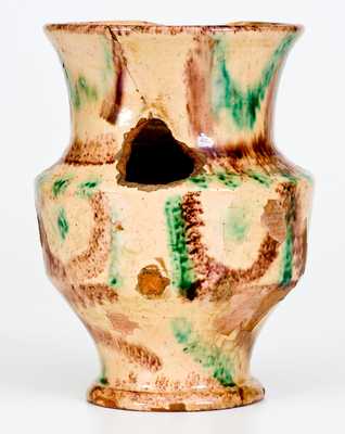 Extremely Rare Slip-Decorated Redware Federal Eagle Pitcher, possibly North Carolina Moravian, c1800