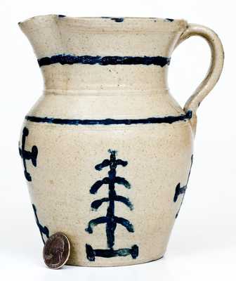 Cobalt-Decorated Stoneware Pitcher, NC origin, late 19th or early 20th century