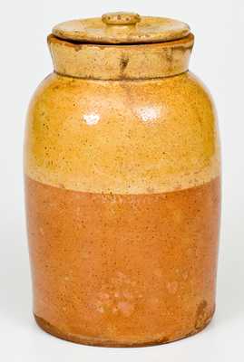 Fine Galena Pottery Yellow-Dipped Preserve Jar w/ Lid