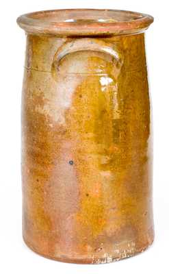 Four-Gallon Galena Redware Pottery Churn
