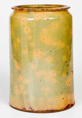 Fine Galena Pottery Redware Jar w/ Light Green Coloration