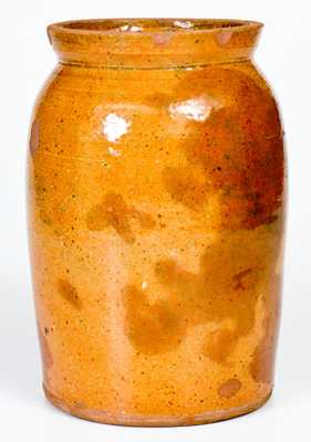 Galena, IL Pottery Preserve Jar, Yellow Mottling