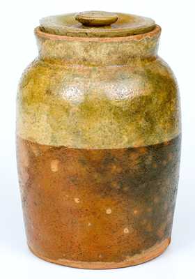 Galena, Illinois Redware Preserve Jar, Yellow Dip