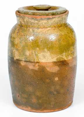 Galena, Illinois Redware Preserve Jar, Yellow Dip