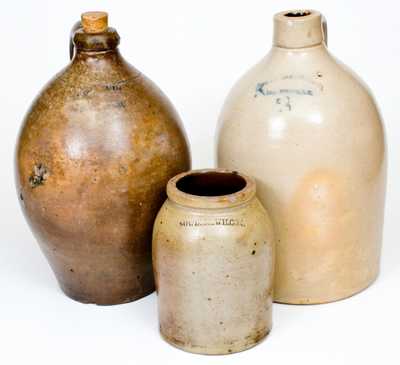 Lot of Three: Marked American Stoneware Vessels