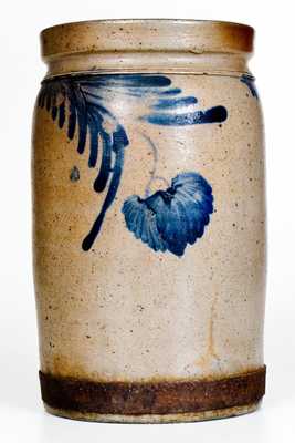 Baltimore Stoneware Jar with Cobalt Swag Decoration and Iron Make-Do