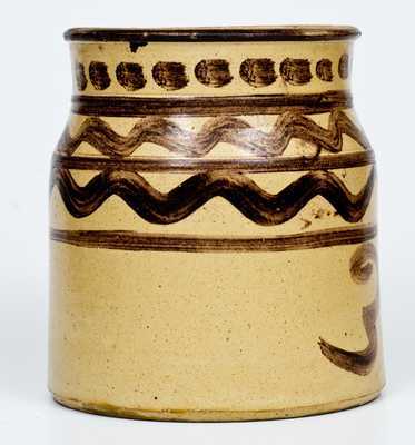 Three-Gallon Slip-Decorated Redware Jar, American or Canadian
