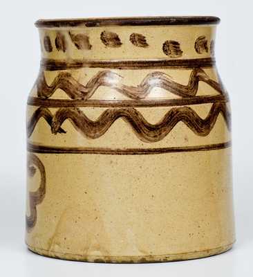 Three-Gallon Slip-Decorated Redware Jar, American or Canadian