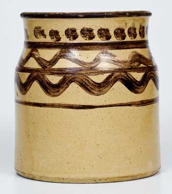 Three-Gallon Slip-Decorated Redware Jar, American or Canadian