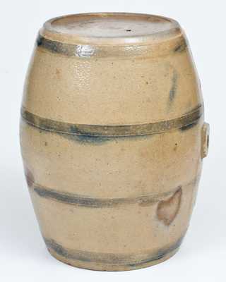 Very Rare Ohio Stoneware Cooler w/ Incised Gentleman s Profile and Fish Motifs, c1830