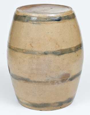 Very Rare Ohio Stoneware Cooler w/ Incised Gentleman s Profile and Fish Motifs, c1830