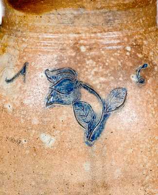 Rare Josiah Chapman or Xerxes Price Stoneware Jar w/ Impressed Decoration, Inscribed