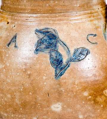 Rare Josiah Chapman or Xerxes Price Stoneware Jar w/ Impressed Decoration, Inscribed 