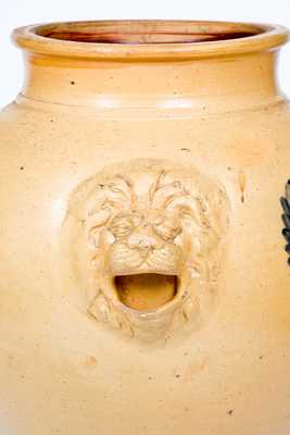 Exceptional Clark Pottery, Athens, NY Stoneware Water Cooler w/ Lion s Head Handles