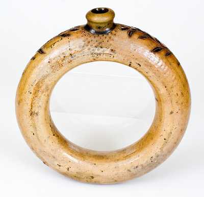 Rare Stoneware Ring Jug w/ Incised and Impressed Decoration, Manhattan, NY or possibly NJ