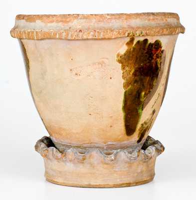 Exceptional SOLOMON BELL / STRASBURG, / Va. Redware Flowerpot, circa 1875